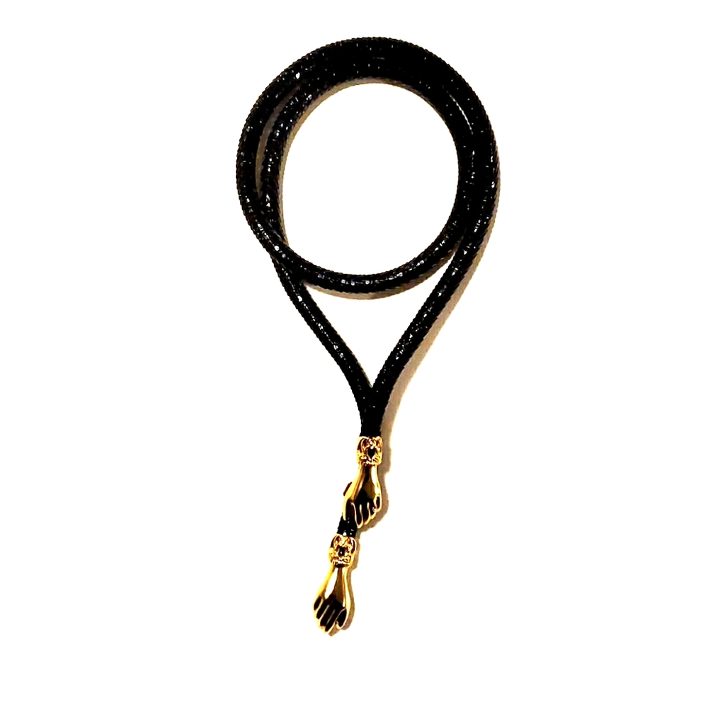 Vintage black and gold wraparound necklace